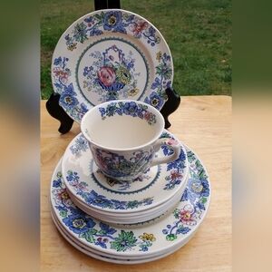 Franciscan STRATHMORE  BLUE Salad/Rice‎ Plates Dishes  ENGLAND SET OF 10
